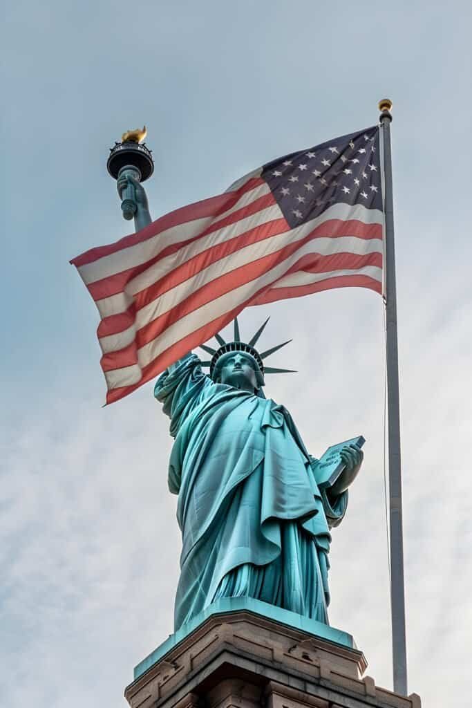 Child Trafficking In The Usa &Amp; Iowa'S Connection 3 - Statue Liberty With American Flag statue liberty with american flag 2025 Jeremiah Darwin Inc